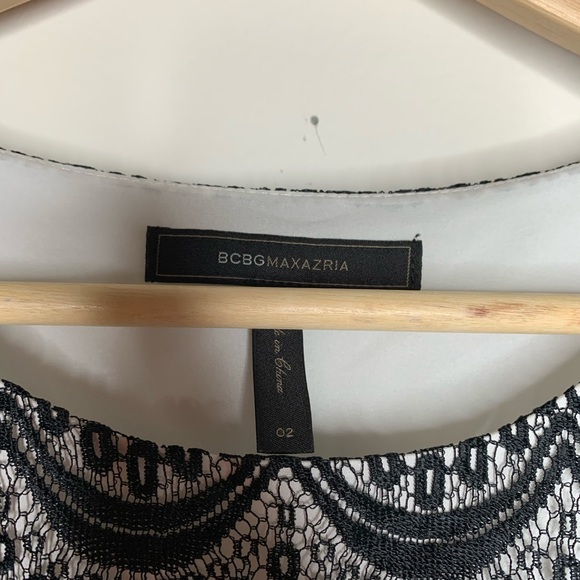 BCBGMaxAzria White and Black Lace Dress Size 2 - Picture 3 of 4